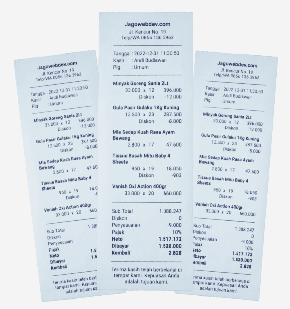 Print Nota Dengan Printer Thermal